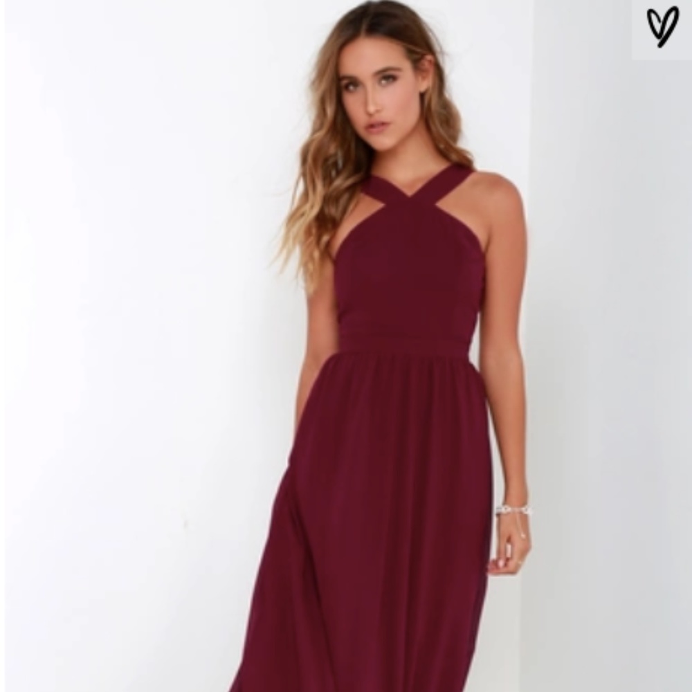 Lulus Air of Romance Burgundy Bridesmaid Dress